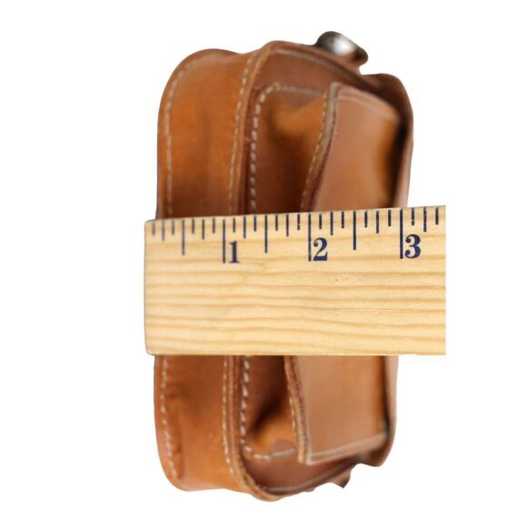 Roots TAN BROWN GENUINE LEATHER CHAIN FLAP X-BODY SHOULDER BAG MINI PURSE CLUTCH - Picture 11 of 15